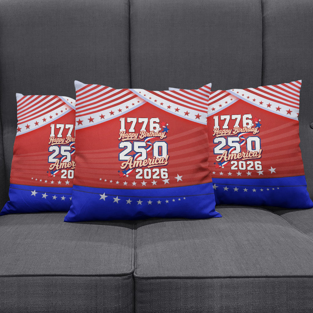 America Turns 250 I Turn 50 Pillow Cover Patriotic Eagle Flag Birthday Stars Stripes