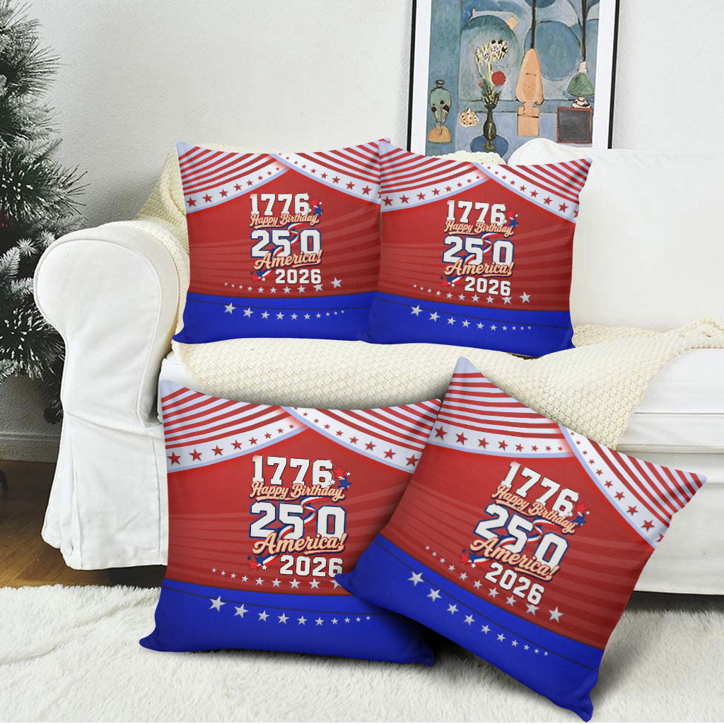 America Turns 250 I Turn 50 Pillow Cover Patriotic Eagle Flag Birthday Stars Stripes