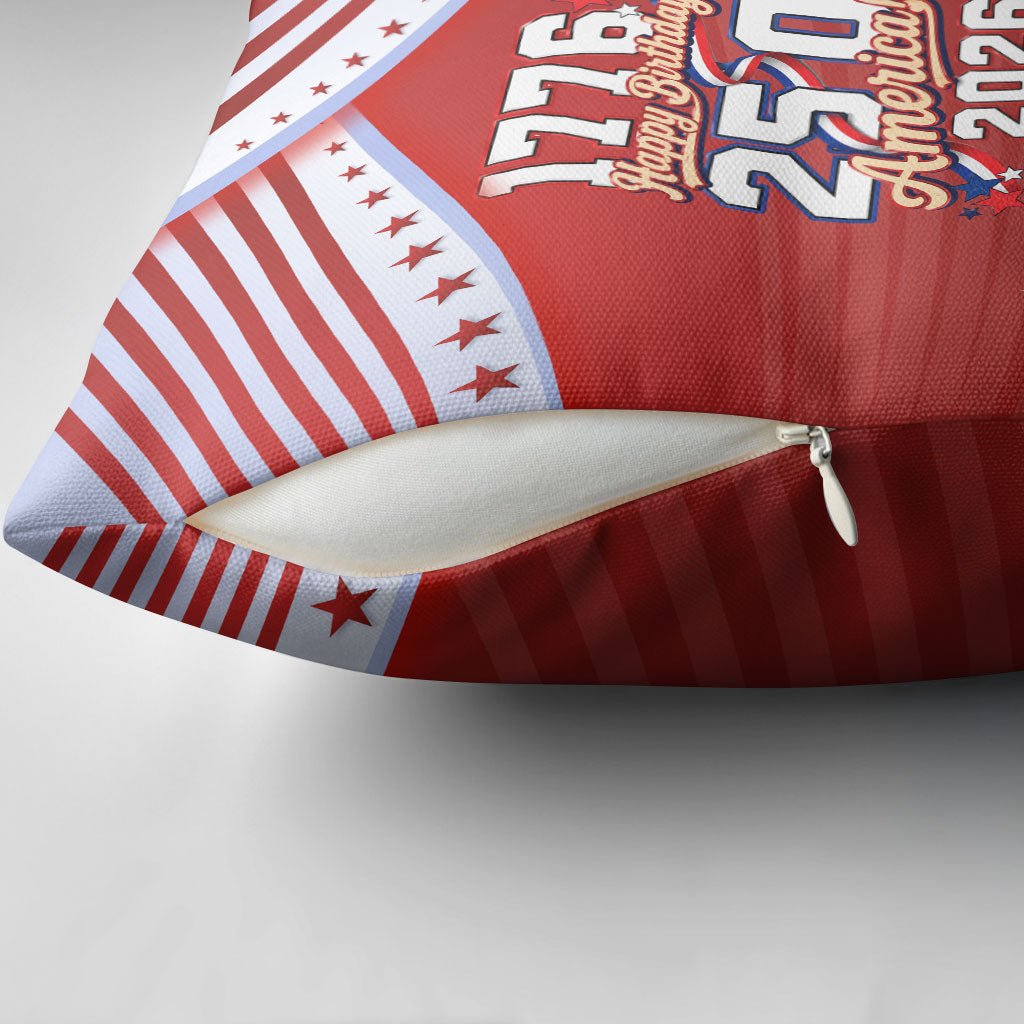 America Turns 250 I Turn 50 Pillow Cover Patriotic Eagle Flag Birthday Stars Stripes