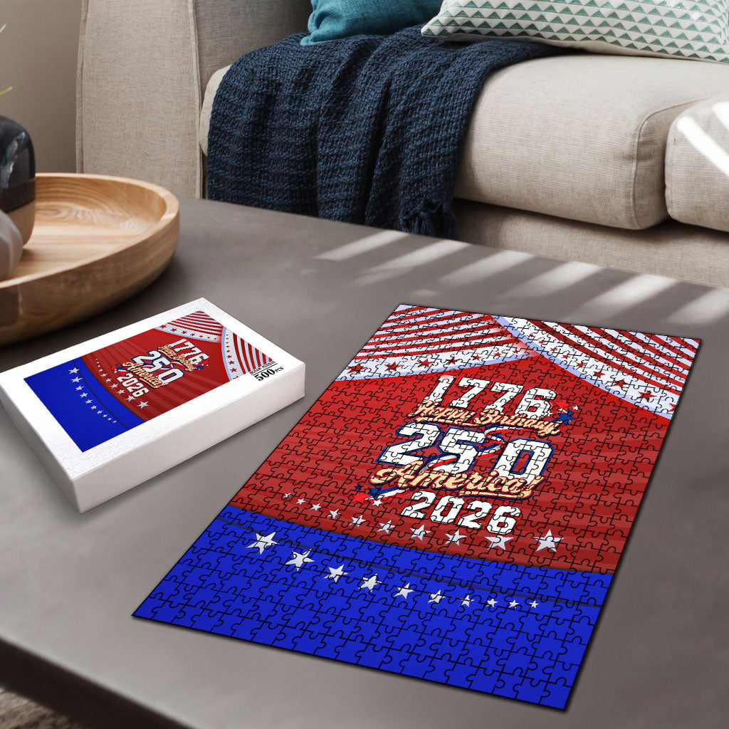 America Turns 250 I Turn 50 Puzzle Patriotic Eagle Flag Birthday Stars Stripes