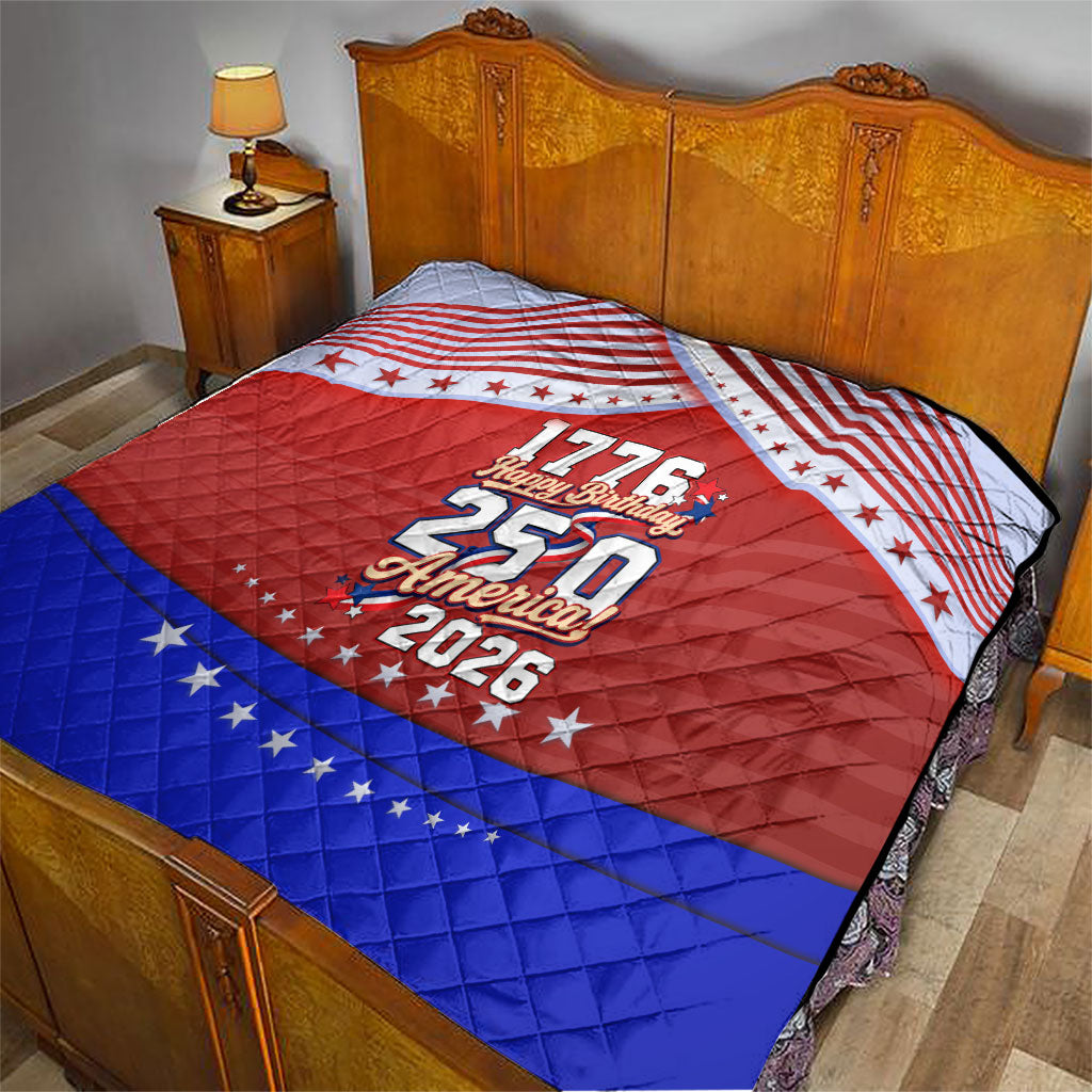 America Turns 250 I Turn 50 Quilt Patriotic Eagle Flag Birthday Stars Stripes