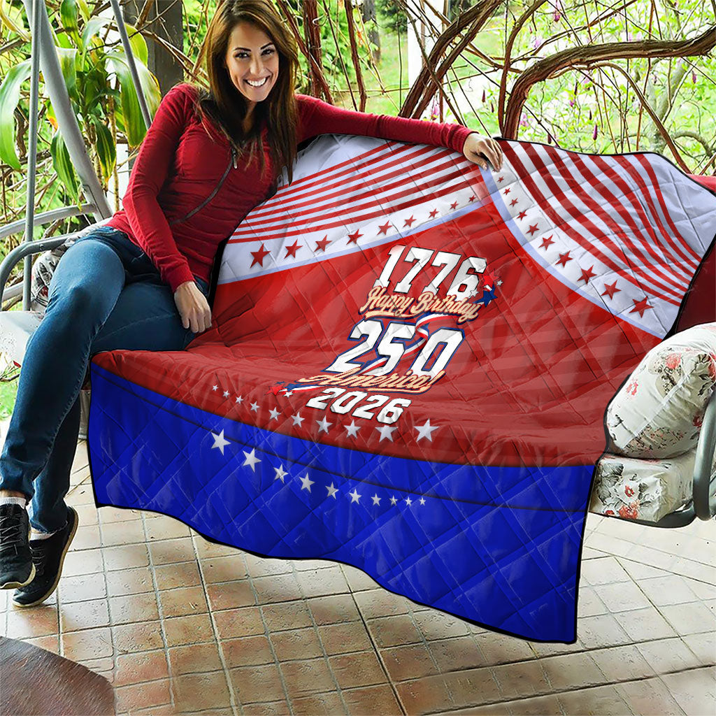 America Turns 250 I Turn 50 Quilt Patriotic Eagle Flag Birthday Stars Stripes