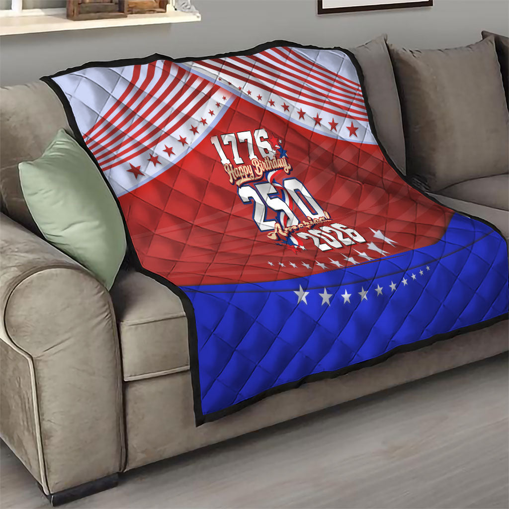America Turns 250 I Turn 50 Quilt Patriotic Eagle Flag Birthday Stars Stripes