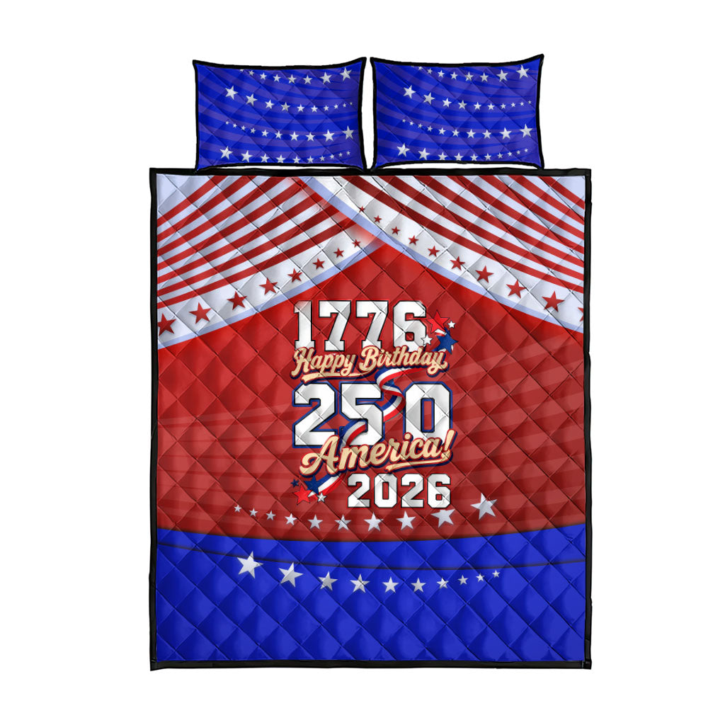 America Turns 250 I Turn 50 Quilt Bed Set Patriotic Eagle Flag Birthday Stars Stripes