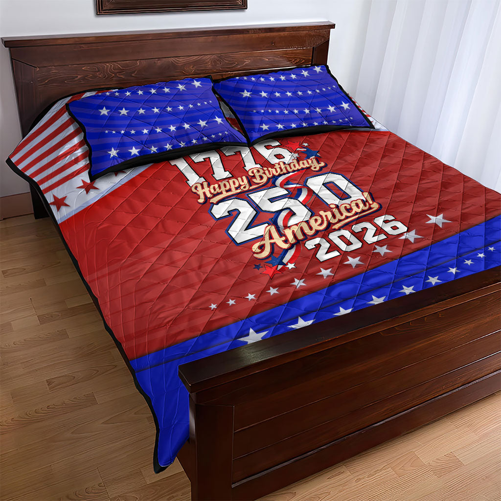 America Turns 250 I Turn 50 Quilt Bed Set Patriotic Eagle Flag Birthday Stars Stripes