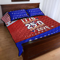 America Turns 250 I Turn 50 Quilt Bed Set Patriotic Eagle Flag Birthday Stars Stripes