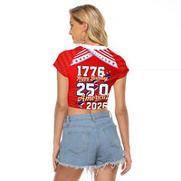 America Turns 250 I Turn 50 Raglan Cropped T Shirt Patriotic Eagle Flag Birthday Stars Stripes
