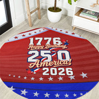 America Turns 250 I Turn 50 Round Carpet Patriotic Eagle Flag Birthday Stars Stripes