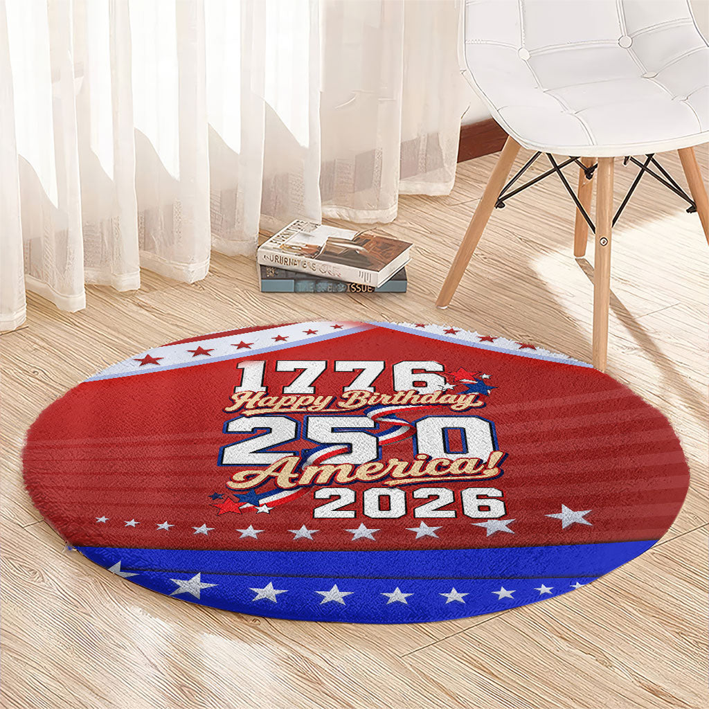 America Turns 250 I Turn 50 Round Carpet Patriotic Eagle Flag Birthday Stars Stripes