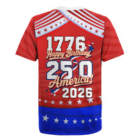 America Turns 250 I Turn 50 Rugby Jersey Patriotic Eagle Flag Birthday Stars Stripes