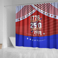 America Turns 250 I Turn 50 Shower Curtain Patriotic Eagle Flag Birthday Stars Stripes