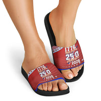 America Turns 250 I Turn 50 Slide Sandals Patriotic Eagle Flag Birthday Stars Stripes