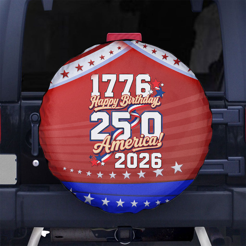 America Turns 250 I Turn 50 Spare Tire Cover Patriotic Eagle Flag Birthday Stars Stripes