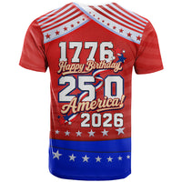 America Turns 250 I Turn 50 T Shirt Patriotic Eagle Flag Birthday Stars Stripes