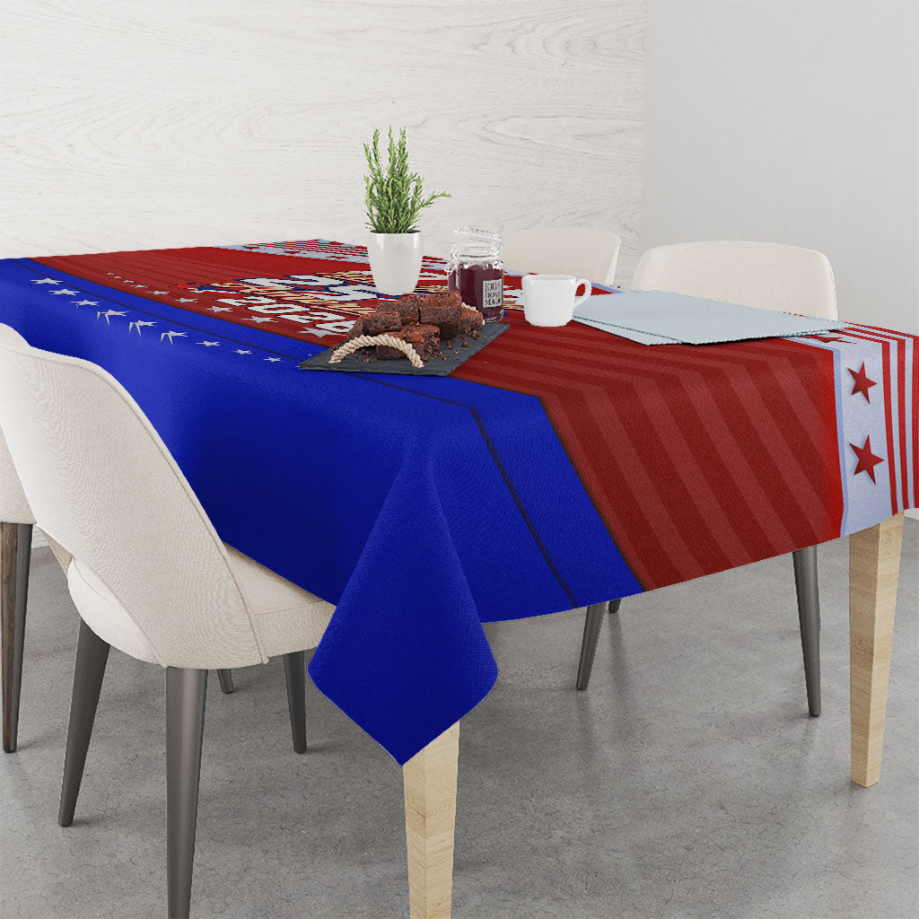 America Turns 250 I Turn 50 Tablecloth Patriotic Eagle Flag Birthday Stars Stripes