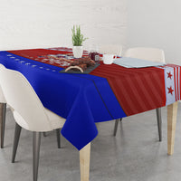 America Turns 250 I Turn 50 Tablecloth Patriotic Eagle Flag Birthday Stars Stripes