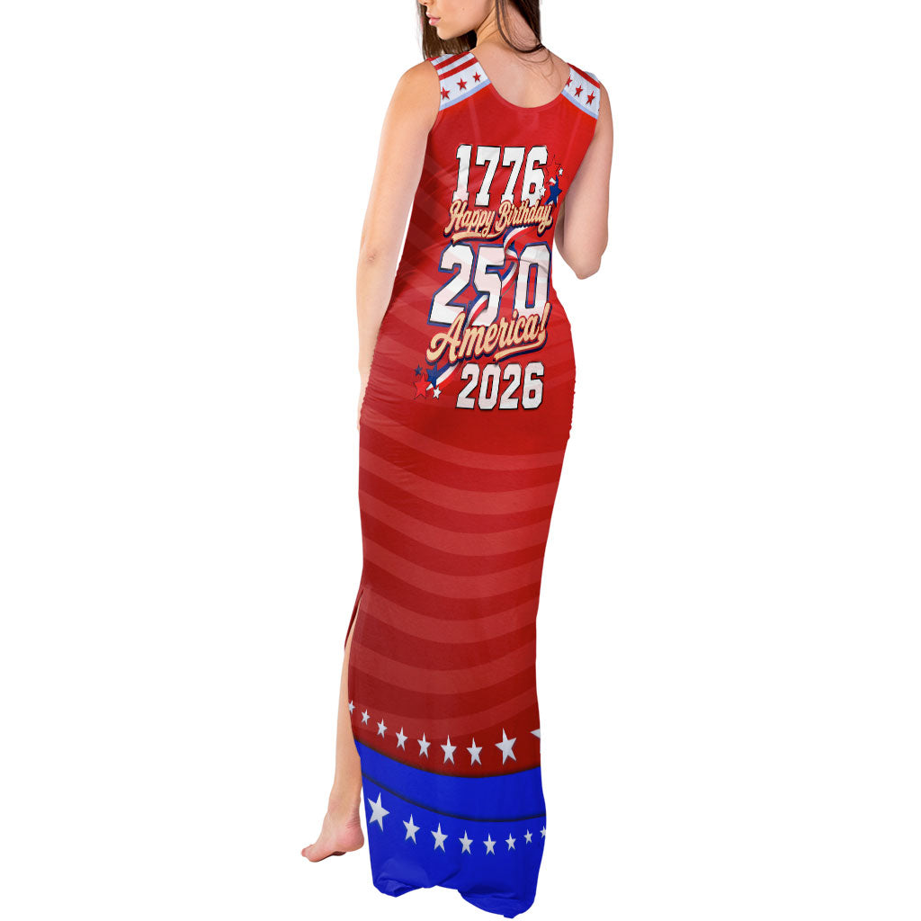 America Turns 250 I Turn 50 Tank Maxi Dress Patriotic Eagle Flag Birthday Stars Stripes