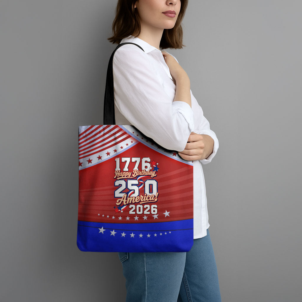 America Turns 250 I Turn 50 Tote Bag Patriotic Eagle Flag Birthday Stars Stripes