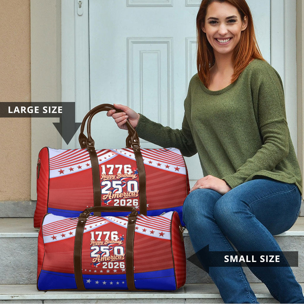 America Turns 250 I Turn 50 Travel Bag Patriotic Eagle Flag Birthday Stars Stripes