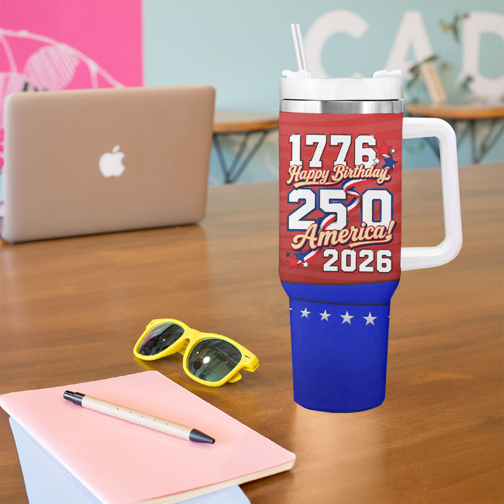 America Turns 250 I Turn 50 Tumbler With Handle Patriotic Eagle Flag Birthday Stars Stripes