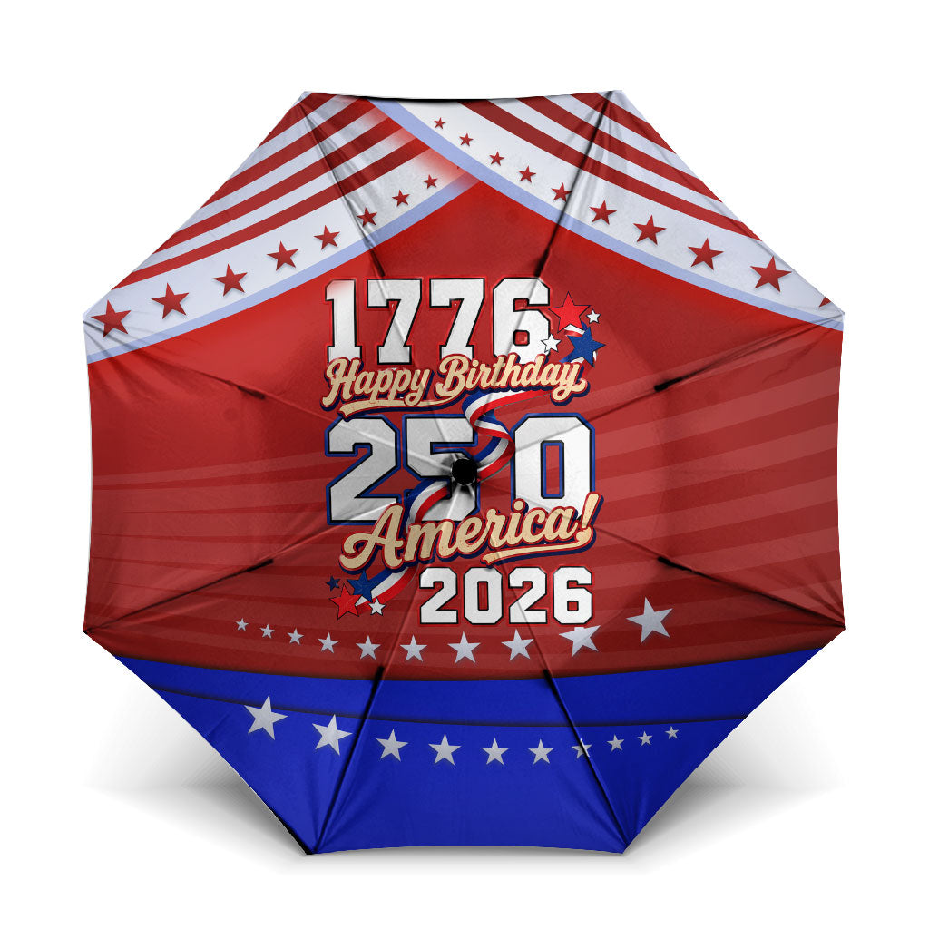 America Turns 250 I Turn 50 Umbrella Patriotic Eagle Flag Birthday Stars Stripes