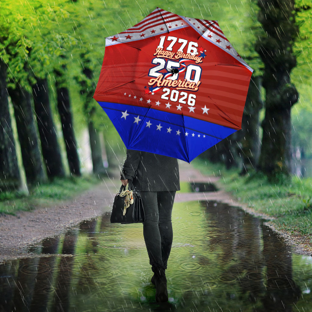 America Turns 250 I Turn 50 Umbrella Patriotic Eagle Flag Birthday Stars Stripes