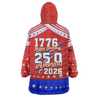 America Turns 250 I Turn 50 Wearable Blanket Hoodie Patriotic Eagle Flag Birthday Stars Stripes