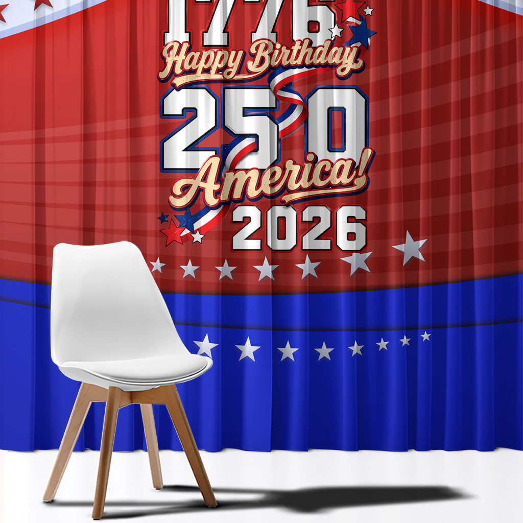 America Turns 250 I Turn 50 Window Curtain Patriotic Eagle Flag Birthday Stars Stripes