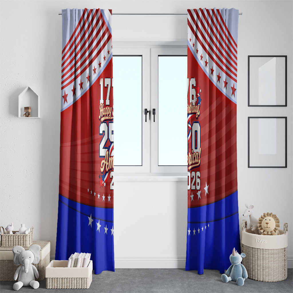 America Turns 250 I Turn 50 Window Curtain Patriotic Eagle Flag Birthday Stars Stripes