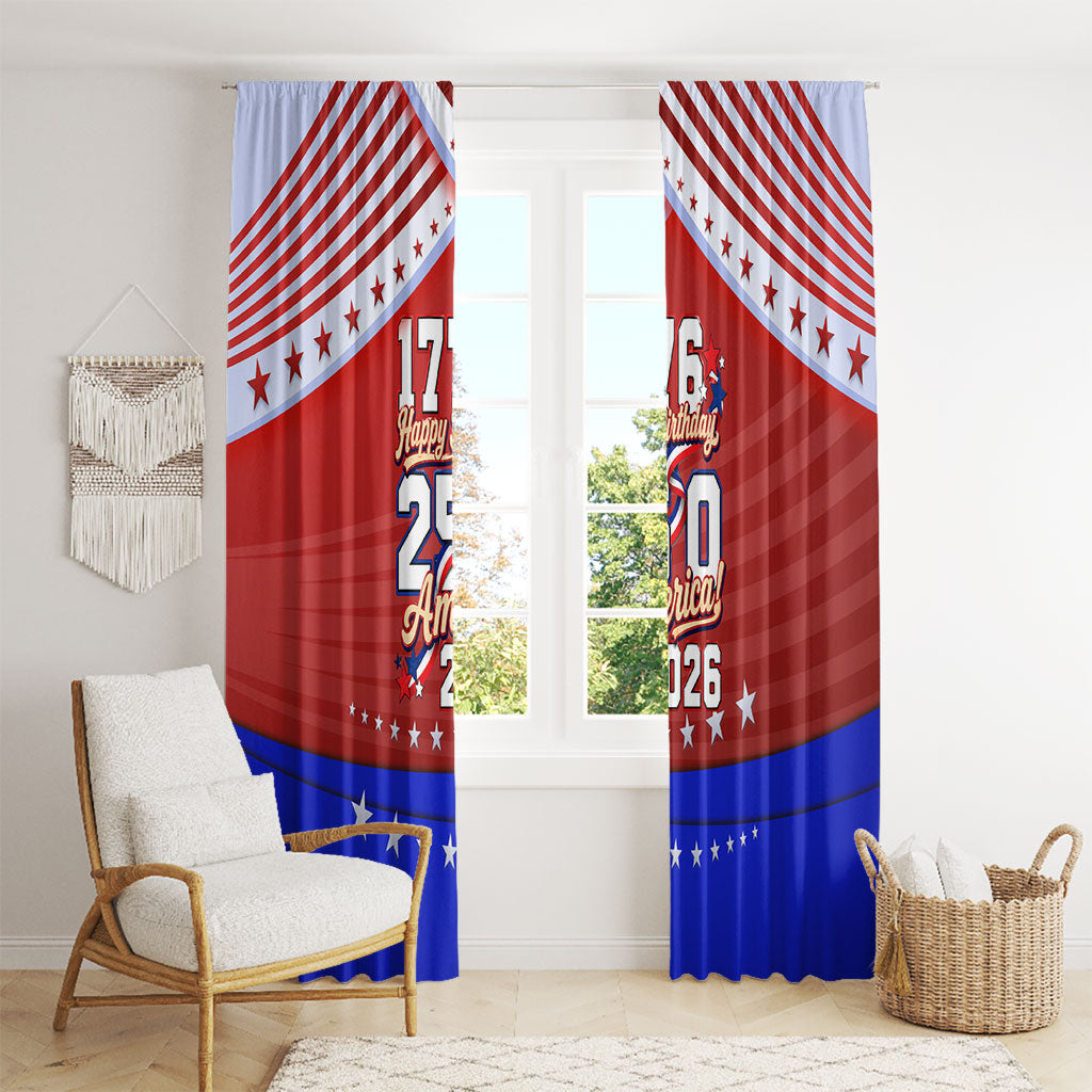 America Turns 250 I Turn 50 Window Curtain Patriotic Eagle Flag Birthday Stars Stripes