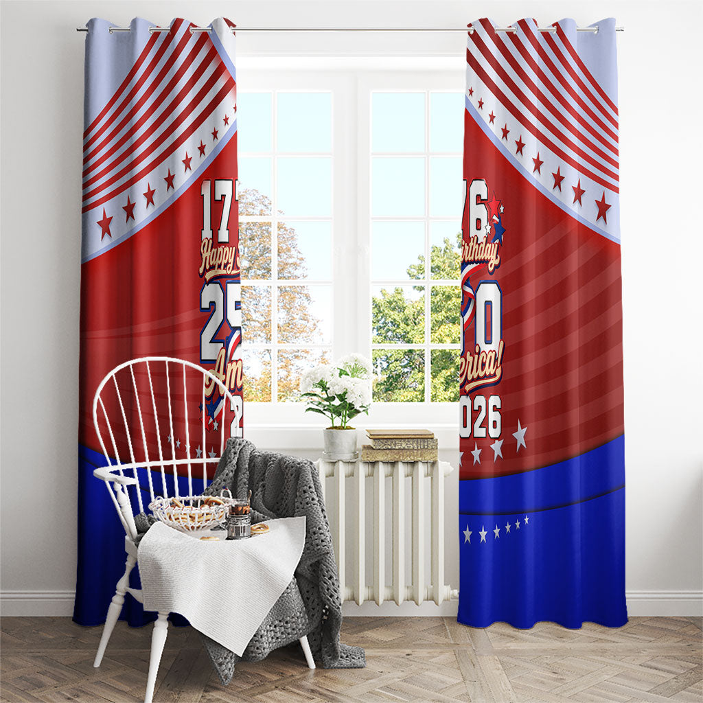 America Turns 250 I Turn 50 Window Curtain Patriotic Eagle Flag Birthday Stars Stripes