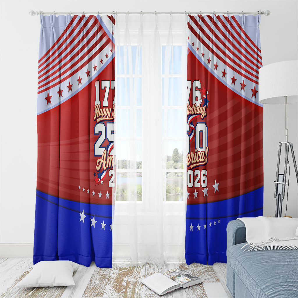 America Turns 250 I Turn 50 Window Curtain Patriotic Eagle Flag Birthday Stars Stripes