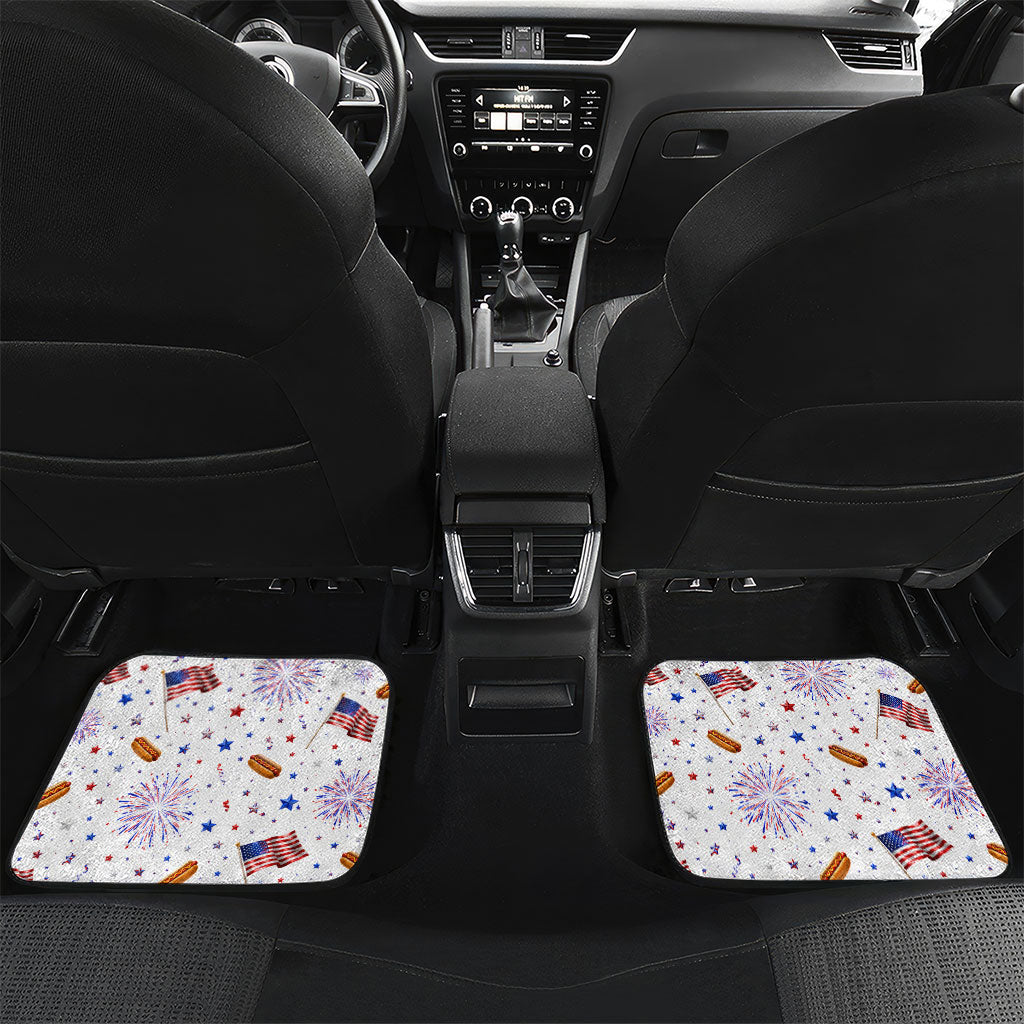 USA America Raccoon Hot Dog 250 Years Car Mats 4th of July 1776-2026 Patriotic Fireworks