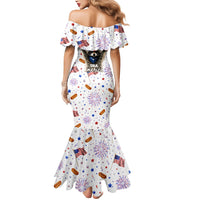 USA America Raccoon Hot Dog 250 Years Mermaid Dress 4th of July 1776-2026 Patriotic Fireworks