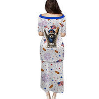 USA America Raccoon Hot Dog 250 Years Puletasi 4th of July 1776-2026 Patriotic Fireworks