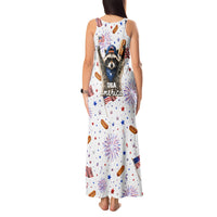 USA America Raccoon Hot Dog 250 Years Tank Maxi Dress 4th of July 1776-2026 Patriotic Fireworks