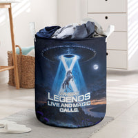 Scotland Kelpies And Unicorn UFO Laundry Basket Sci-Fi Alien Abduction And Magic Legends