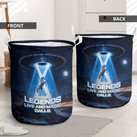Scotland Kelpies And Unicorn UFO Laundry Basket Sci-Fi Alien Abduction And Magic Legends