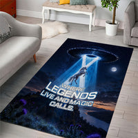 Scotland Kelpies And Unicorn UFO Area Rug Sci-Fi Alien Abduction And Magic Legends
