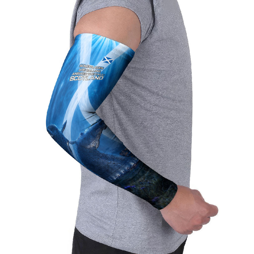 Scotland Kelpies And Unicorn UFO Arm Sleeves Sci-Fi Alien Abduction And Magic Legends