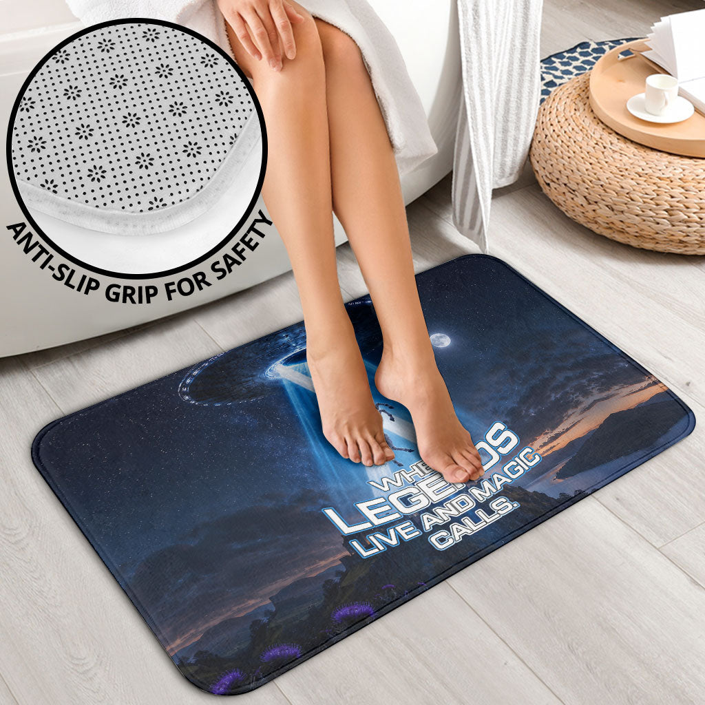 Scotland Kelpies And Unicorn UFO Bathroom Set Sci-Fi Alien Abduction And Magic Legends