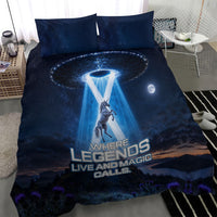 Scotland Kelpies And Unicorn UFO Bedding Set Sci-Fi Alien Abduction And Magic Legends