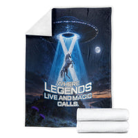 Scotland Kelpies And Unicorn UFO Blanket Sci-Fi Alien Abduction And Magic Legends