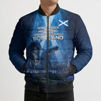 Scotland Kelpies And Unicorn UFO Bomber Puffer Jacket Sci-Fi Alien Abduction And Magic Legends