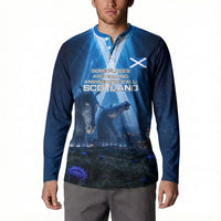 Scotland Kelpies And Unicorn UFO Button Sweatshirt Sci-Fi Alien Abduction And Magic Legends