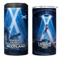 Scotland Kelpies And Unicorn UFO 4 in 1 Can Cooler Tumbler Sci-Fi Alien Abduction And Magic Legends