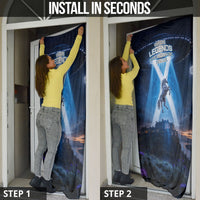 Scotland Kelpies And Unicorn UFO Door Cover Sci-Fi Alien Abduction And Magic Legends