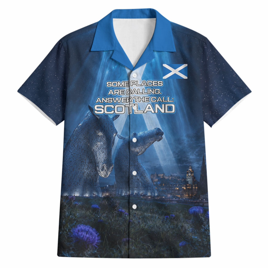 Scotland Kelpies And Unicorn UFO Hawaiian Shirt Sci-Fi Alien Abduction And Magic Legends