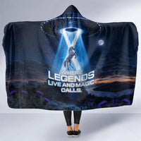 Scotland Kelpies And Unicorn UFO Hooded Blanket Sci-Fi Alien Abduction And Magic Legends