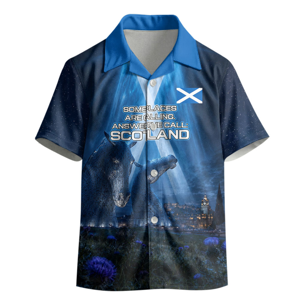 Scotland Kelpies And Unicorn UFO Kid Hawaiian Shirt Sci-Fi Alien Abduction And Magic Legends